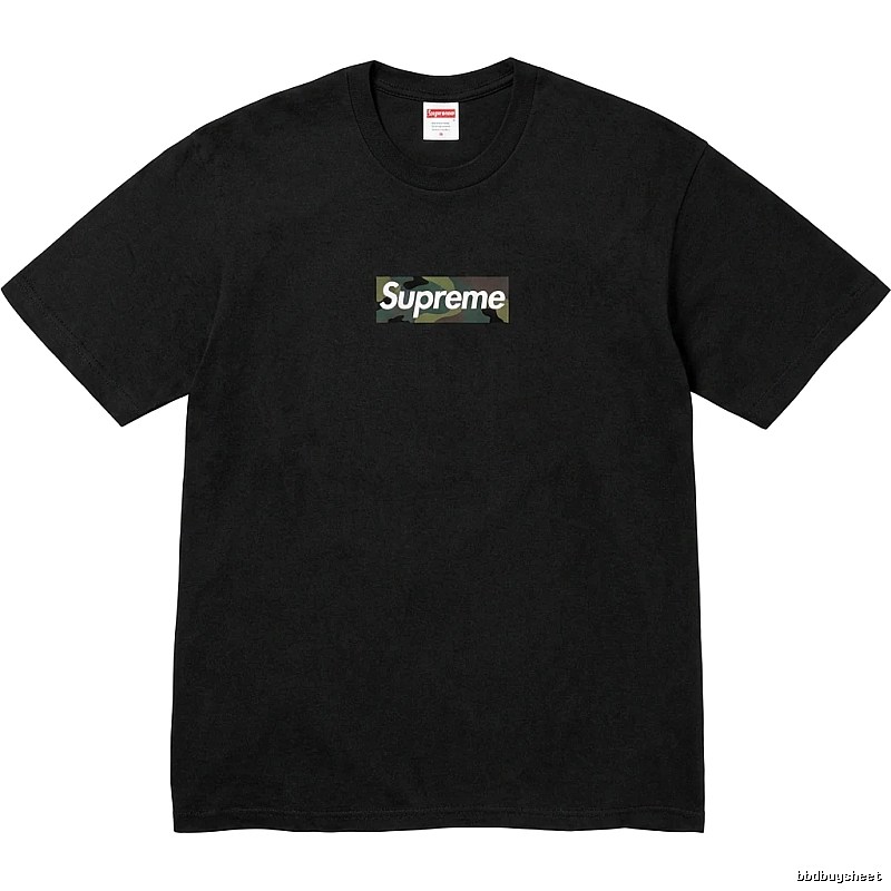 Supreme camouflage style black T-shirt
