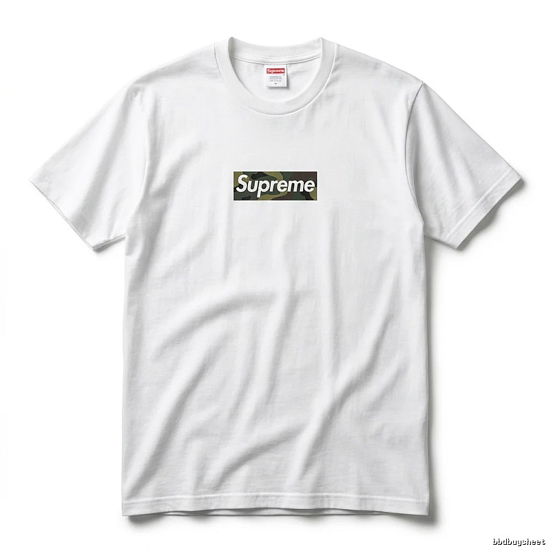 Supreme camouflage-style white T-shirt