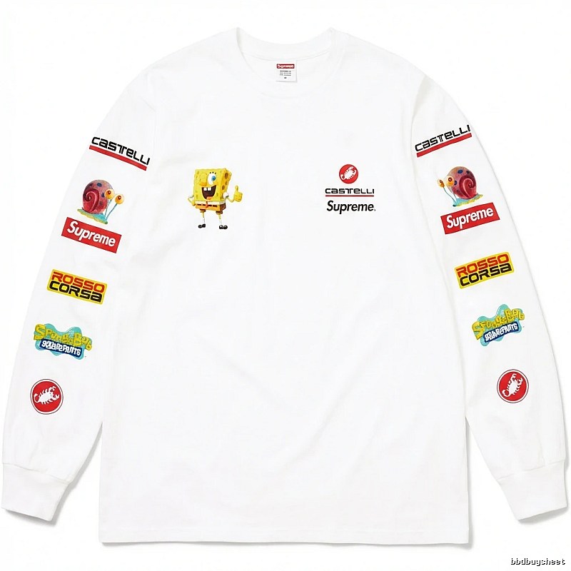 Supreme cartoon trendy white sweatshirt