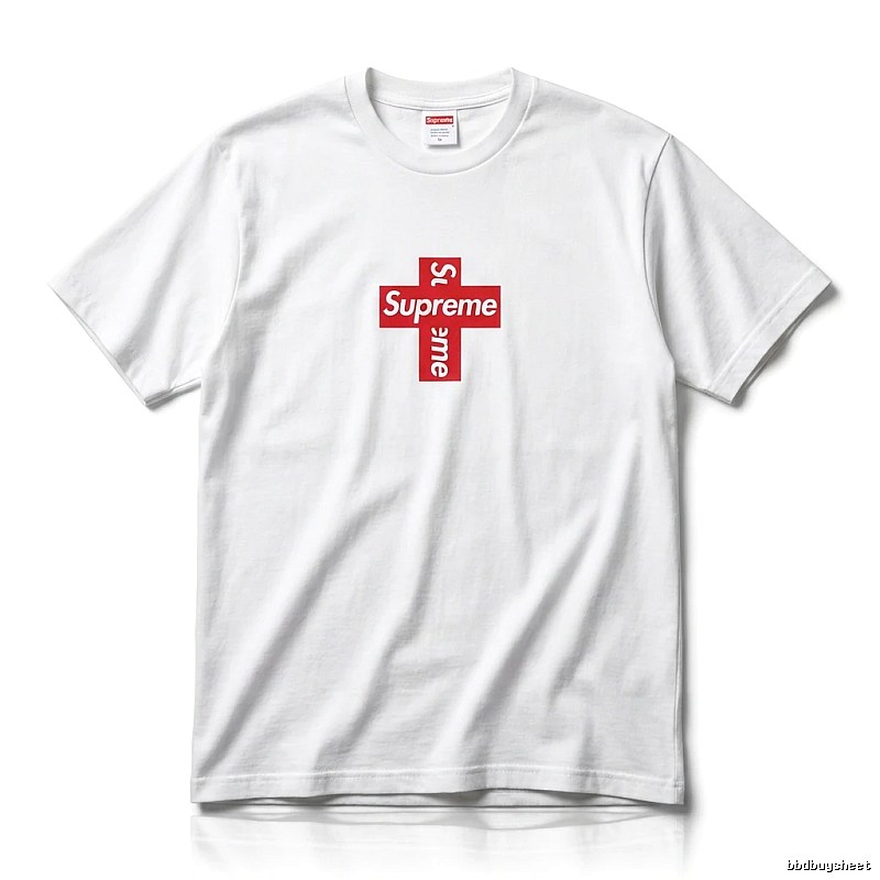 Supreme Cross Trend Brand White T-shirt