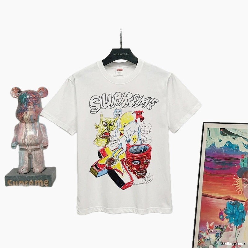 Supreme Graffiti Street Style White T-Shirt