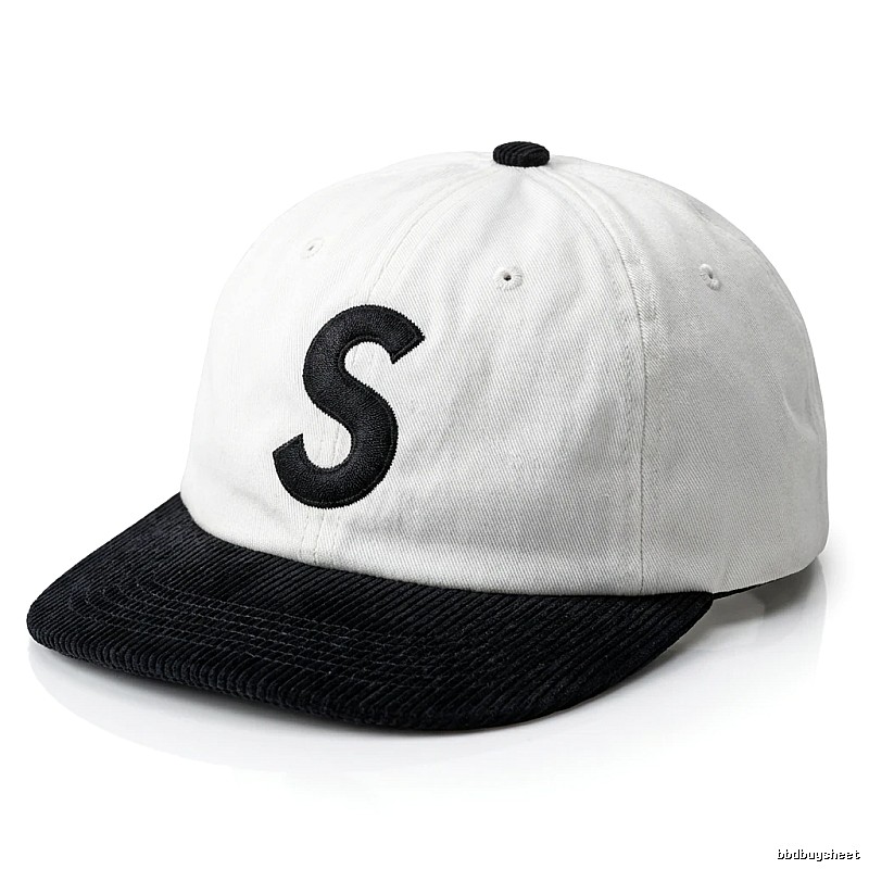 Supreme letter style black and white hat