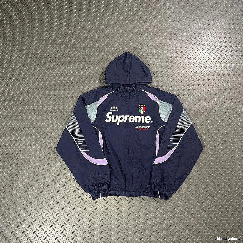 Supreme Navy Purple Hooded Track Jacket