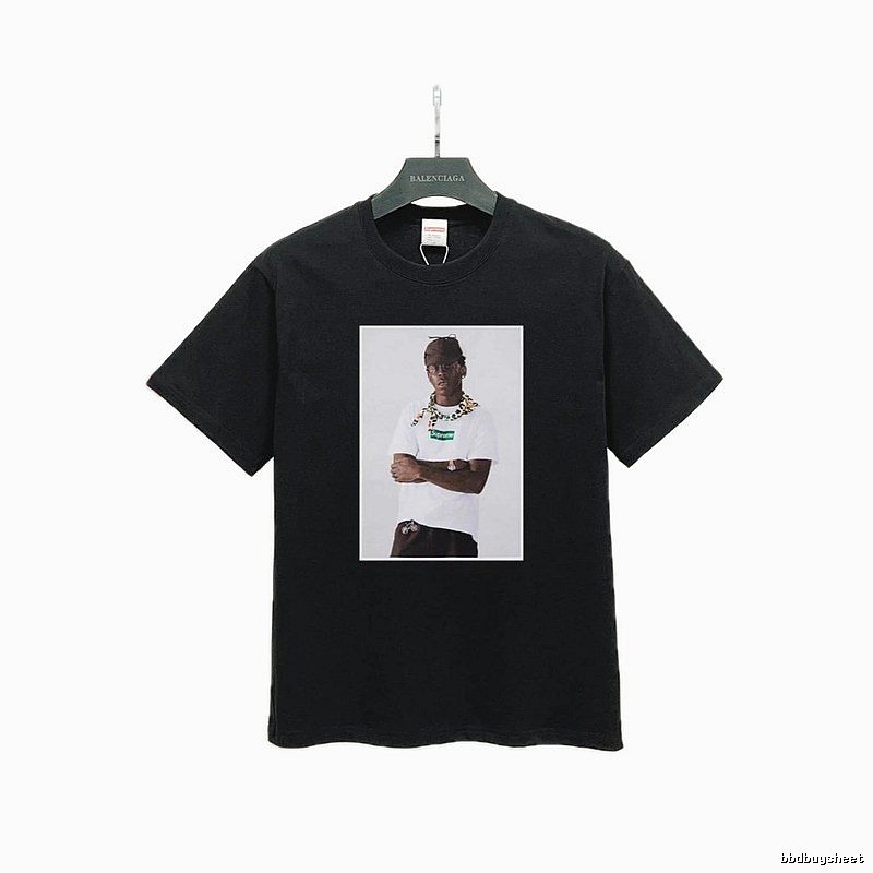 Supreme Portrait Print Street Style Black T-Shirt