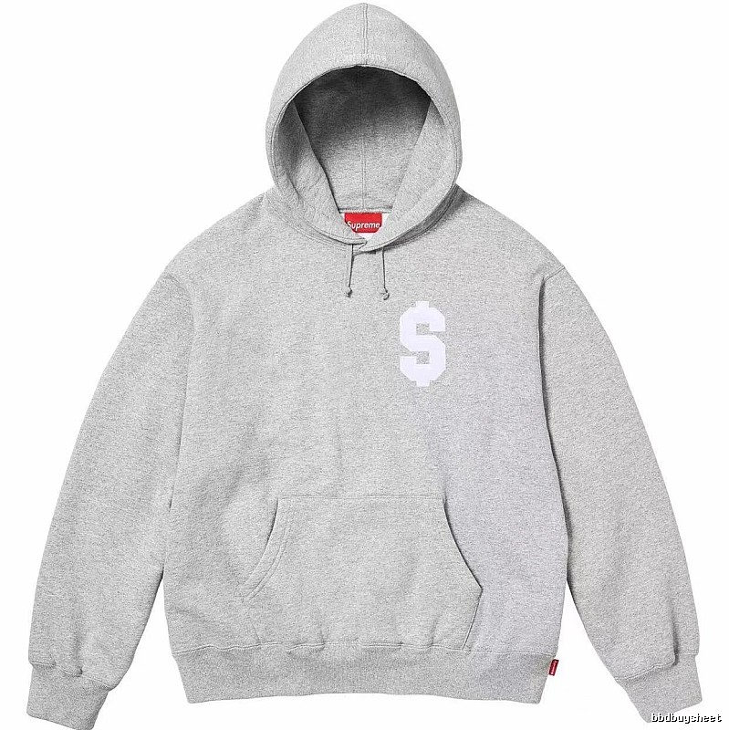 Supreme Travel Logo hoodie Gray Red Oversized with Soft Visual Tone