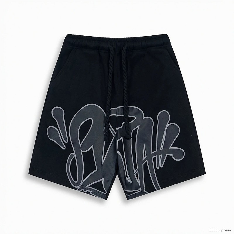 SynaWorld Graffiti-style Black Shorts