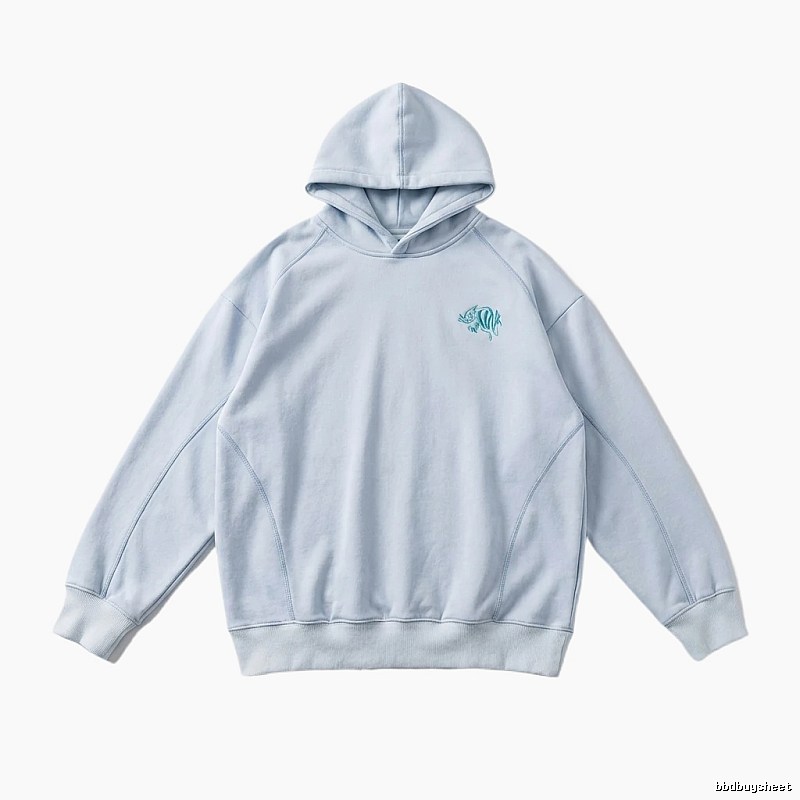 SynaWorld Simple Style Light Blue Hoodie