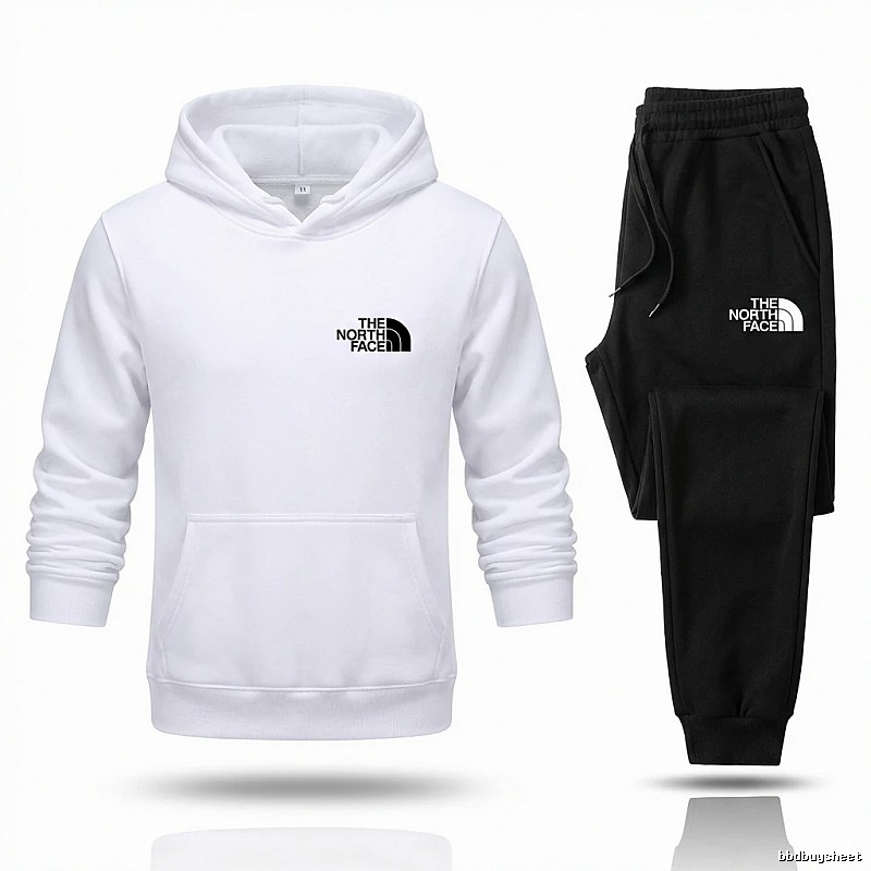 The North Face simple black and white sportswear set