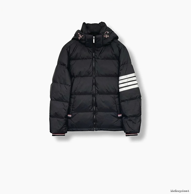 Thom Browne Four - Bar Classic Black Down Jacket