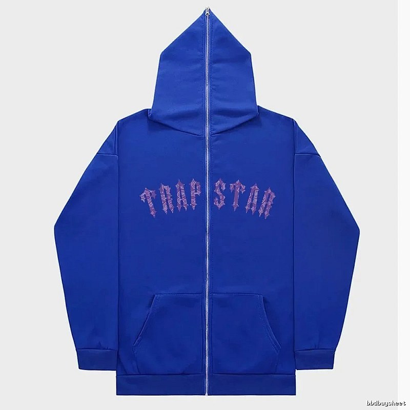 Trapstar Monogram Graphic zip hoodie Black Zip Pink for Layered Styling