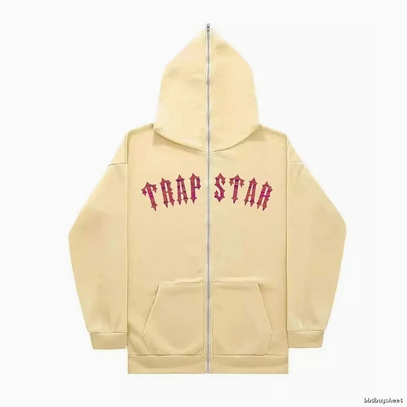 Trapstar Resort Graphic zip hoodie Black Zip Pink for Travel Looks