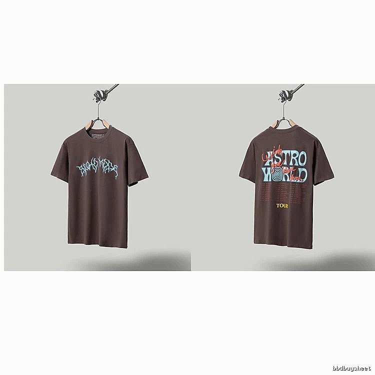 Travis Scott Astroworld Street Style Dark Brown T-Shirt