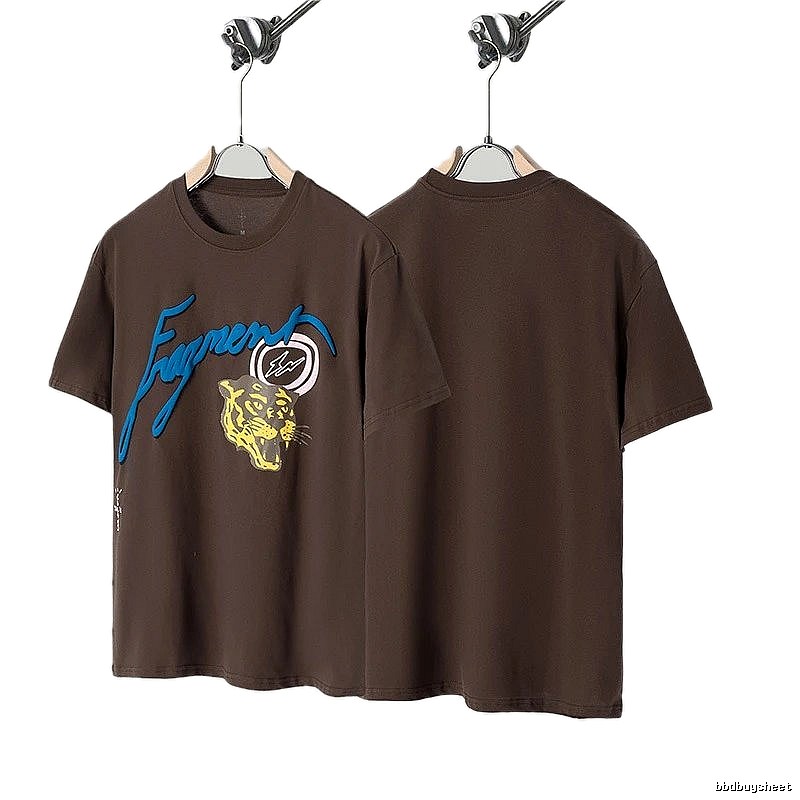 Travis Scott Co-branded Street-style Brown Short-sleeve T-Shirt