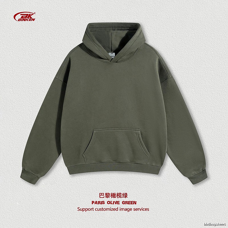 Urban Pullover hoodie Navy Blank Kangaroo with Statement Pattern