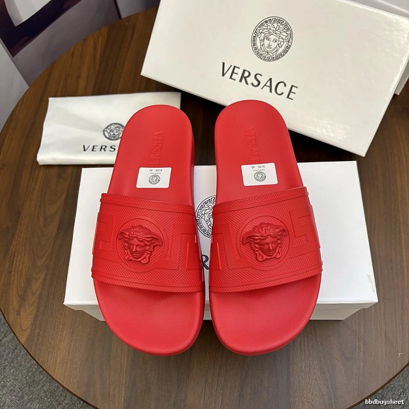 Versace Medusa Luxury Style Red Slides