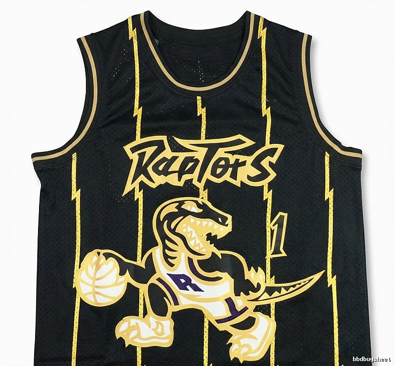 Vince Carter Raptors black and gold trendy brand vest