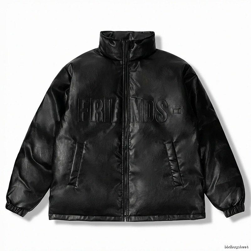 Vlone black trendy and cool style cotton-padded jacket