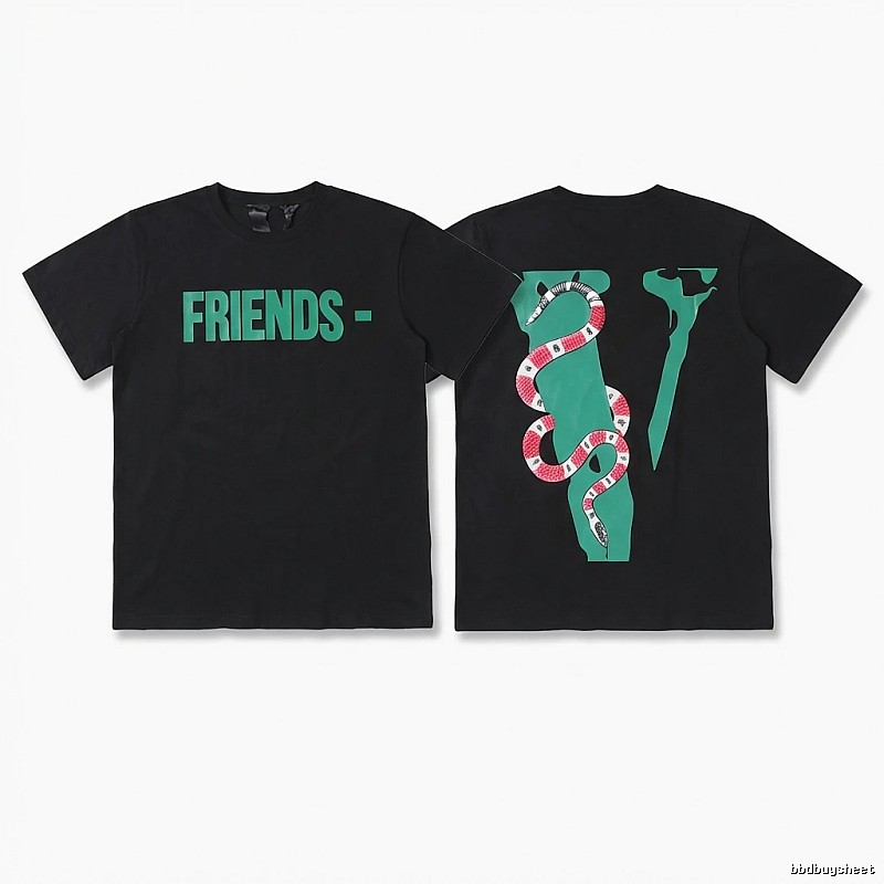 Vlone Snake Print Style Black T-shirt