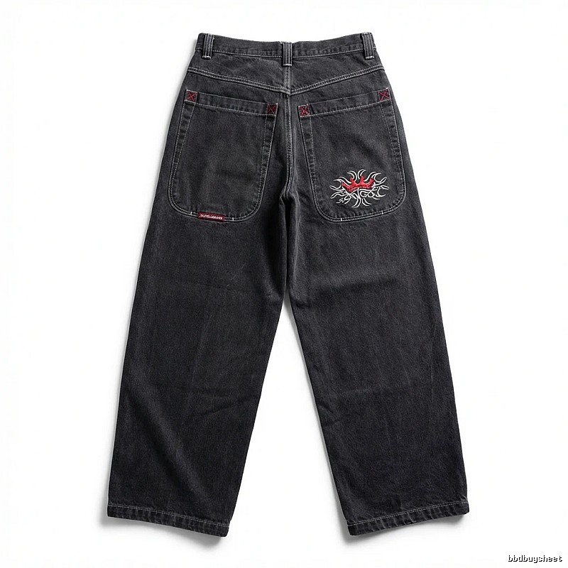 Y2K style retro black jeans